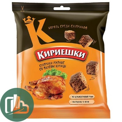 Яшкино Кириешки ржан 40гр Курица 1/60