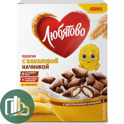 Подушки с Банановой начинкой 240гр 1/9 Любятово
