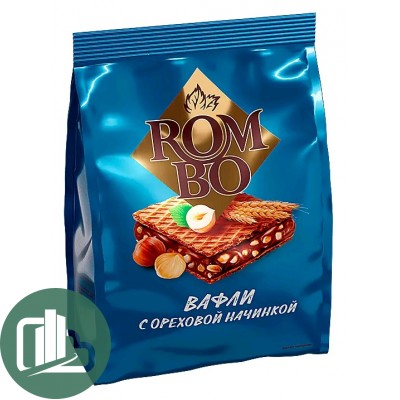 Яшкино Вафли 200гр Rombo c ореховой начинкой 1/10