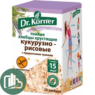 Хлебцы  Dr. Korner кукурузно-рисовые с прованскими травами 100гр 1/20