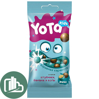 Яшкино Yota 50гр Драже Хрустящий шарик Жевачка Кола 1/16