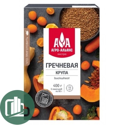 Агро Альянс КРУПА 400гр Гречка в пак. (5х80гр) ЭКСТРА 1/12