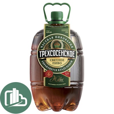 Пиво Ульяновское 1,3л Трехсосенское светлое 1/6
