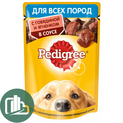 Корм для собак ПЕДИГРИ Говядина и Ягненок в соусе 85гр 1/28