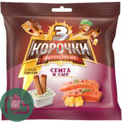 Три корочки 60гр+25гр Семга с сыром с соусом тар-тар 1/18