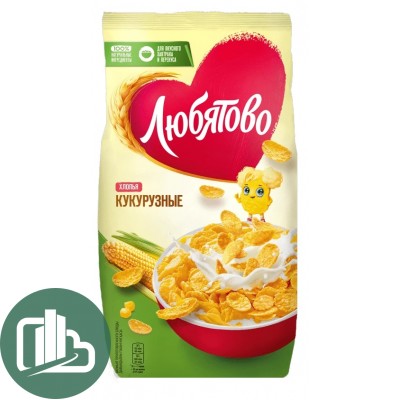 Любятово Готовый Завтрак Хлопья Кукурузные 300гр 1/12