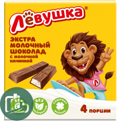 Шоколадная плитка Левушка 50гр Стики 1/24