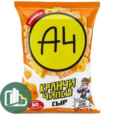 ВЛАД А4 Кранчи Чипсы вкус Сыр чеддер  80гр 1/24