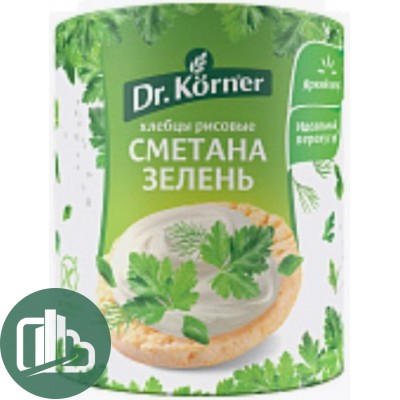 Хлебцы  Dr. Korner рисовые со сметаной и зеленью 80гр 1/10
