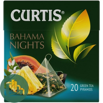 CURTIS чай 20пак Bahama Nights Ананас  1/12 Пирамидки