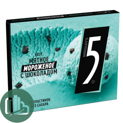 Ригли 5 Мятое мороженое с шоколадом 1/10 (18)