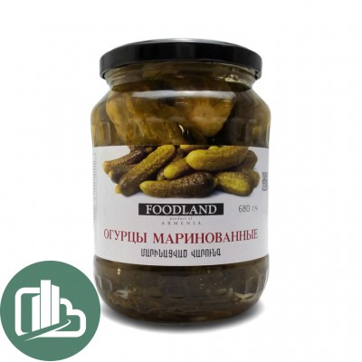 FOODLAND Огурцы маринованные 680гр 1/6