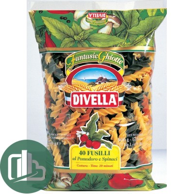 Divella фузилли томат/шпинат 500гр 1/24 N40PS 