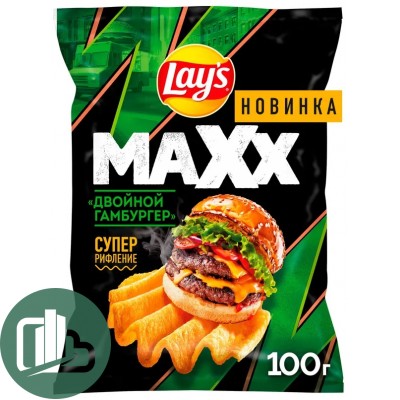 Чипсы Лейз Макс со вкусом Двойной Гамбургер 100 гр 1/20