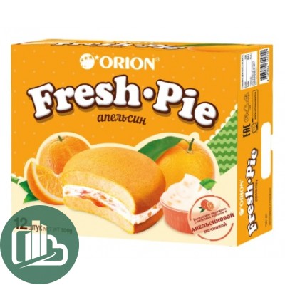 Чоко-Пай-12 ОРИОН Fresh Pie Апельсин 300гр 1/8
