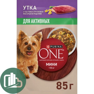 Корм для собак ONE 85гр Утка 1/26