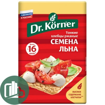 Хлебцы  Dr. Korner Ржаные с Семенами Льна 100гр 1/10