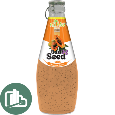 Нектар 30% Aziano Папайи с семенами базилика 290мл 1/24 Papaya Juice with Basil Seed Drink
