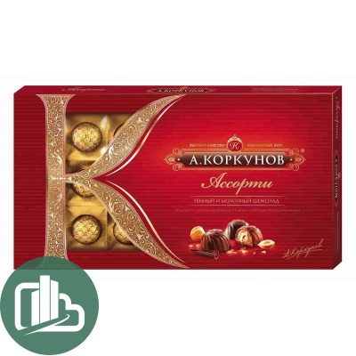 Коркунов окно темный и молочный шоколад  192гр. 1/10