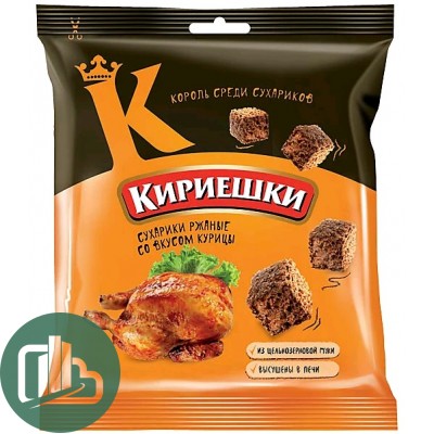 Яшкино Кириешки ржан 40гр со вкусом курицы 1/60