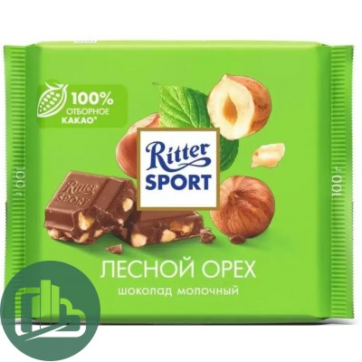 Ритер-спорт 100гр Молочный шоколад и лесной орех 1/12 2226
