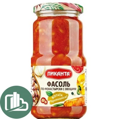 Пиканта Фасоль по монастырски с овощами 470гр 1/6