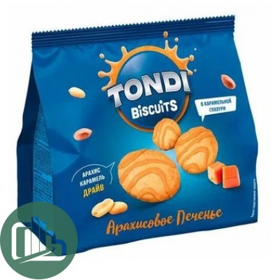 Яшкино Печенье Tondi 120гр Арахисовое в карамельной глазури 1/10