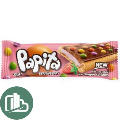 Печенье PAPITA Клубничный и драже с конфетами 33гр 1/24