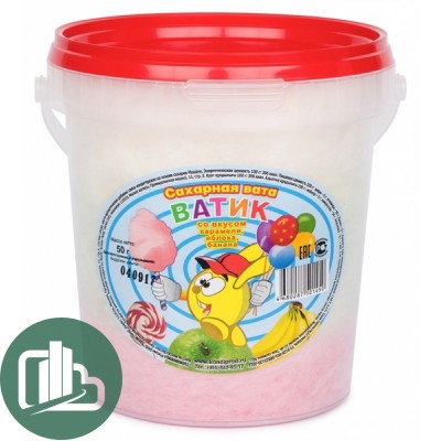Сахарная вата Ватик 50гр 1/6 Ежевика-карамель