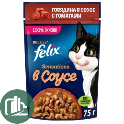 FELIX 75г в соусе Sensations 1/26 Говядина Томаты 