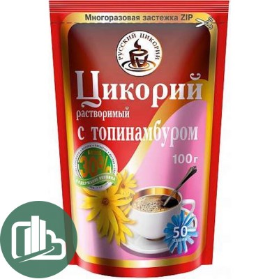 Цикорий раств 100 гр порош ЗИП красный "Русский" 1/12