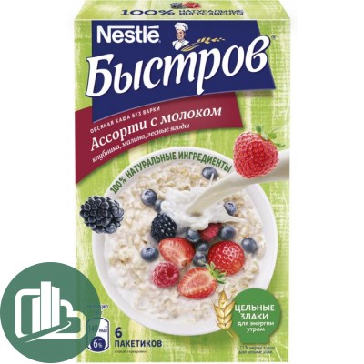 Нестле Быстров каша овсяная с черника 240гр 1/16