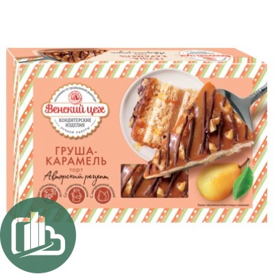 Венский цех Торт Груша Карамель 420гр 1/4 (Черемушки)