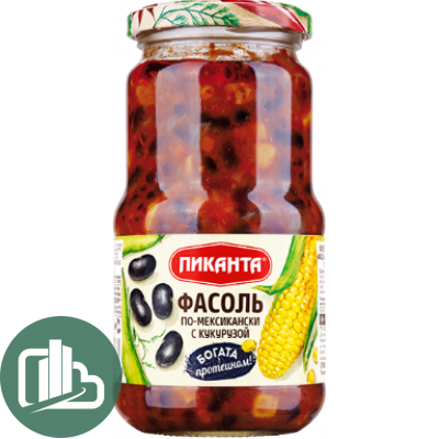 Пиканта Фасоль по-мексикански с кукурузой 470гр 1/6
