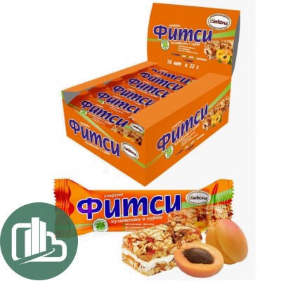 Фитси мультизлаки и курага 352гр (22гр х16шт) 1/9