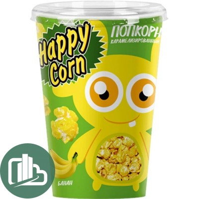 Воздушная кукуруза Happy Corn стакан 100г 1/6 Банан 