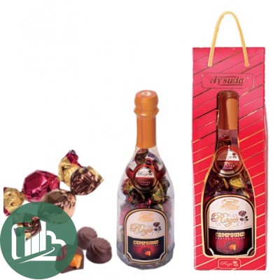 АТВ Шоколадные конфеты 250гр AYSUDA Ассорти в виде бутылки Шампанское 1/6