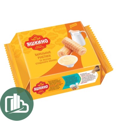 Яшкино вафельные рулетки 160гр с вареной сгущенкой 1/24