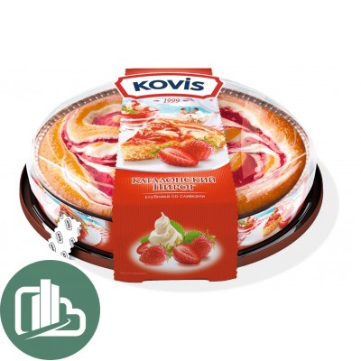 Итальянский десерт 400гр Клубника Сливки КОВИС 1/6