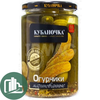 КУБАНОЧКА Корнишоны маринованные 720гр 1/8