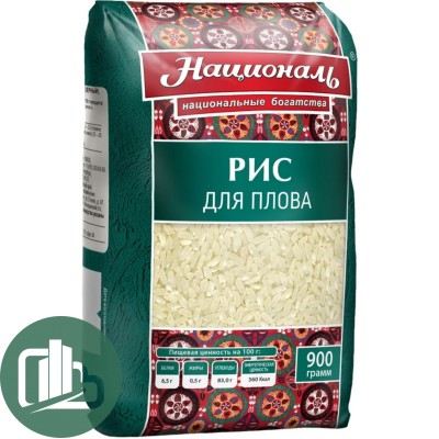 Националь Рис для плова (среднезёрный) 900гр 1/12