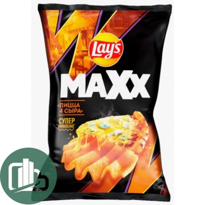 Чипсы Лейз Макс  со вкусом пицца 4 сыра 100 гр 1/20
