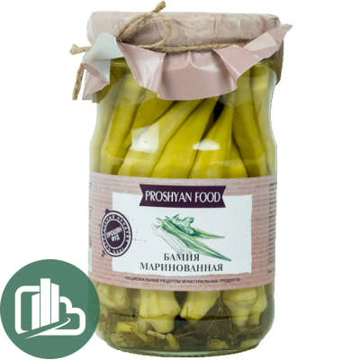 Прошян Фуд Бамия маринованная 600гр 1/12