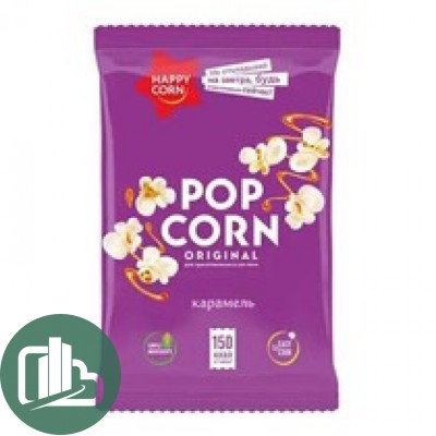 Попкорн для СВЧ 100гр HAPPY CORN Карамельный 1/24