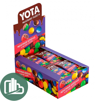Яшкино Yota 40гр Драже молочный шоколад в цветной глазури Yota 1/20 (15)