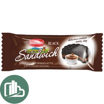 DARONIK Печенье Sandwich Black 120гр 1/36 Шоколад
