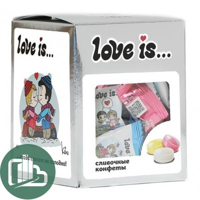 Жев. конфеты Love is ассорти серебро 105гр 1/24