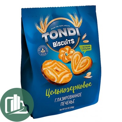 Яшкино Печенье Tondi 350гр Цельнозерновое 1/12