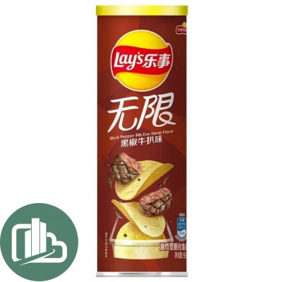 Лейс 90гр STAX со вкусом Стейка и чёрного перца 1/24