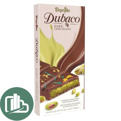 DUBACO Шоколад Дубайский 95гр с Кадаифом и Фисташковым Кремом 1/6
